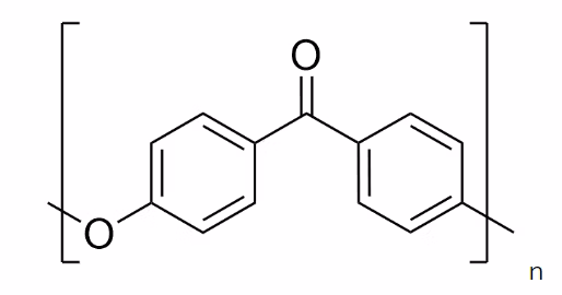 Strukturformel von Polyetherketon (PEK)